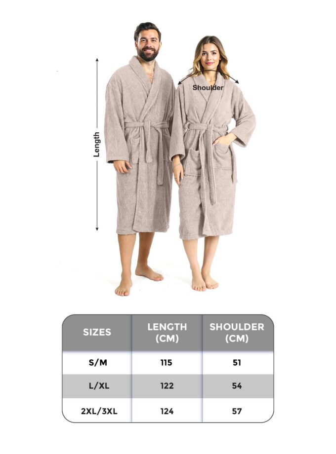 Egyptian Cotton Terry Bathrobe For Men and Women